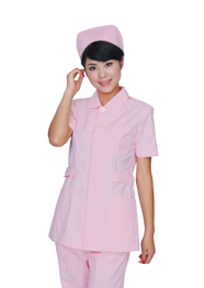 護士服套裝粉色加工廠TMHSF-012 護士服套裝粉色加工廠TMHSF-012